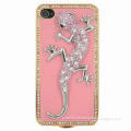 Diamond Lizard-shaped Phone Shell for iPhone 4S Case, Gecko Protective Shell, Faux Leather